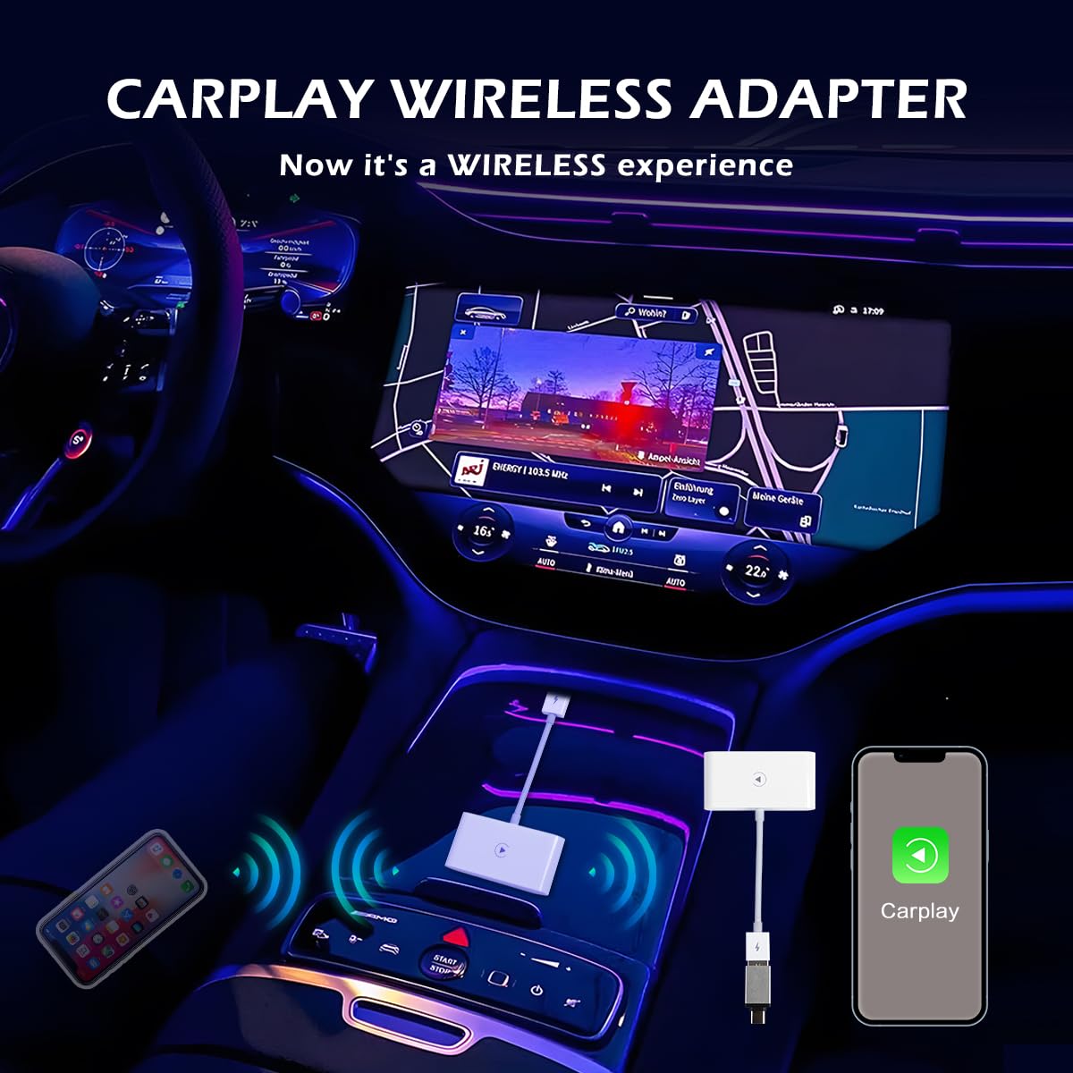 Cpcger Wireless Carplay Adapter For Apple Carplay Wireless Adapter Convert Wired To Wireless Carplay Dongle For Wireless Control